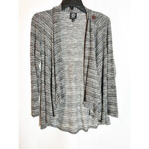 Bobeau Gray Striped Cardigan